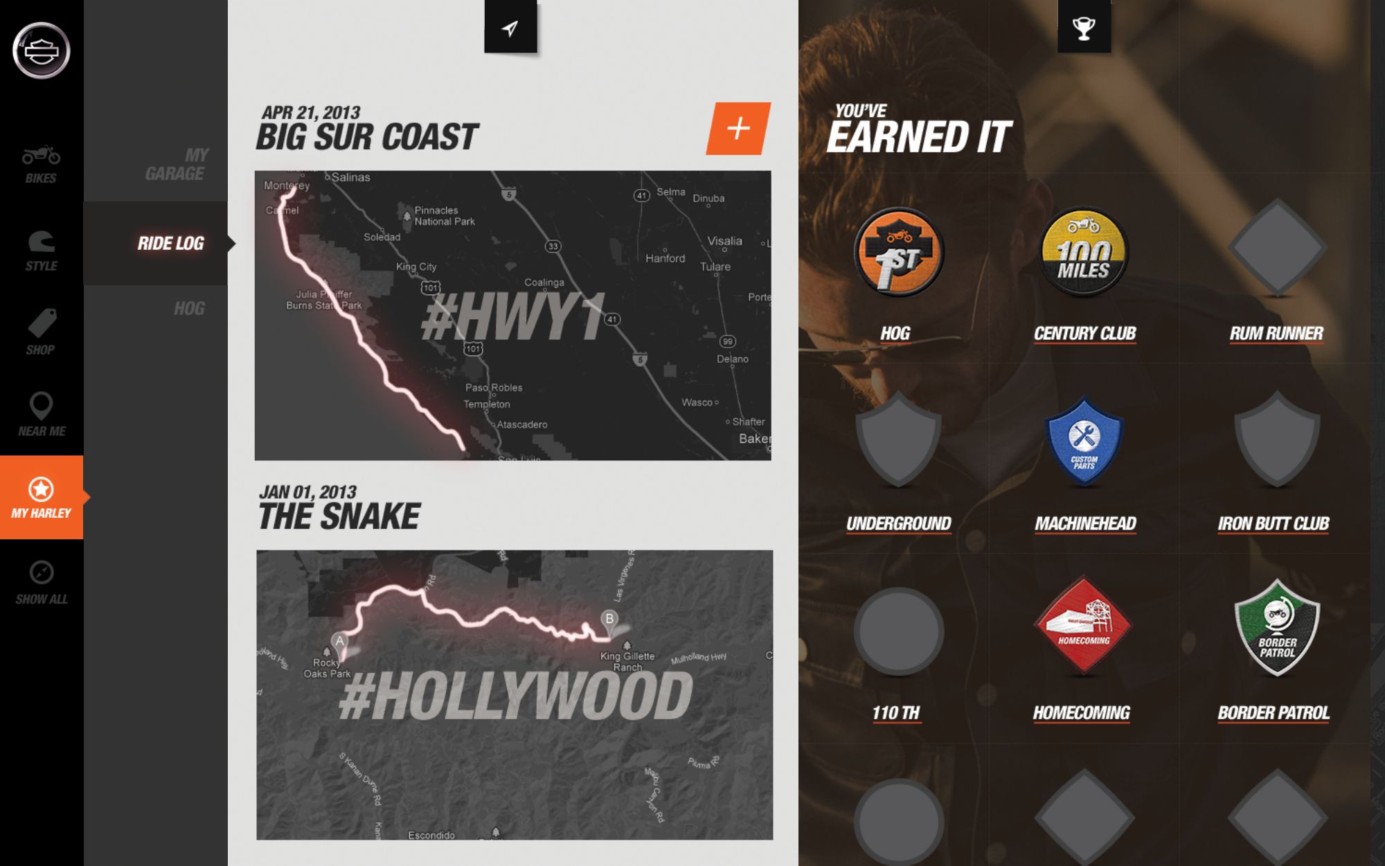 Riding, gamified — HD.com concept screen