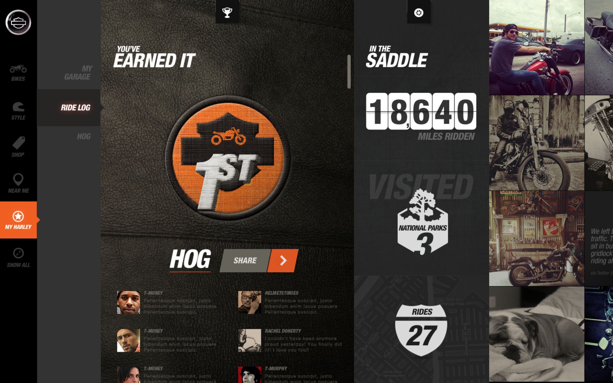 Riding, gamified — HD.com concept screen